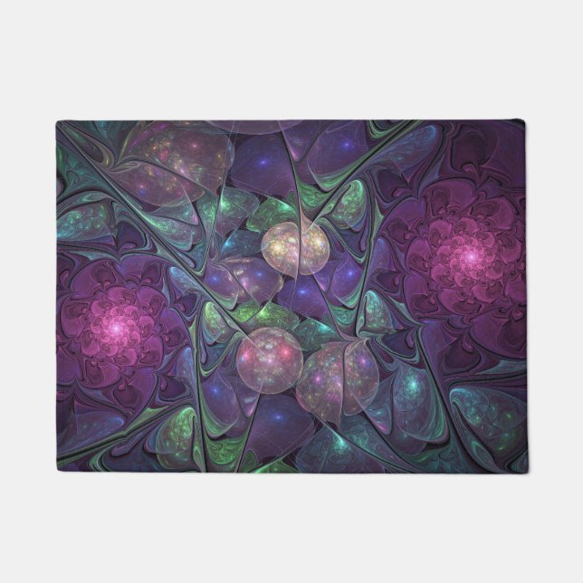 Tapete Arte Fractal Moderna Abstrato de Brilhante Colorid (Frente)