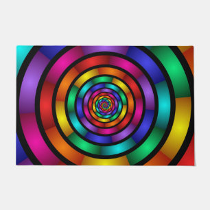 Tapete Arte Fractal Moderna Redonda e Psicodélica Colori
