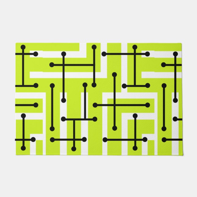 Tapete Arte Geométrica Maze Chartreuse (Frente)