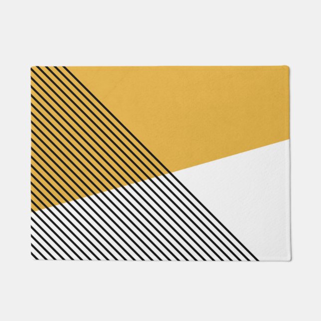 Tapete Arte geométrica simples, branca e amarela (Frente)