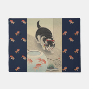 Tapete Arte japonesa do peixe dourado da caça do gato do