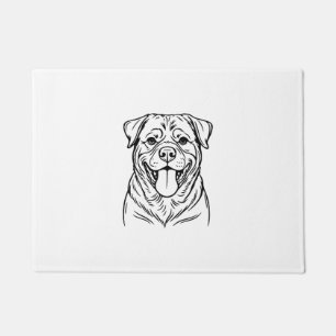 Tapete Arte linear de cão Rottweiler � arte minimalista l