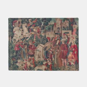 Tapete Arte Medieval do Unicórnio - Os caçadores regres