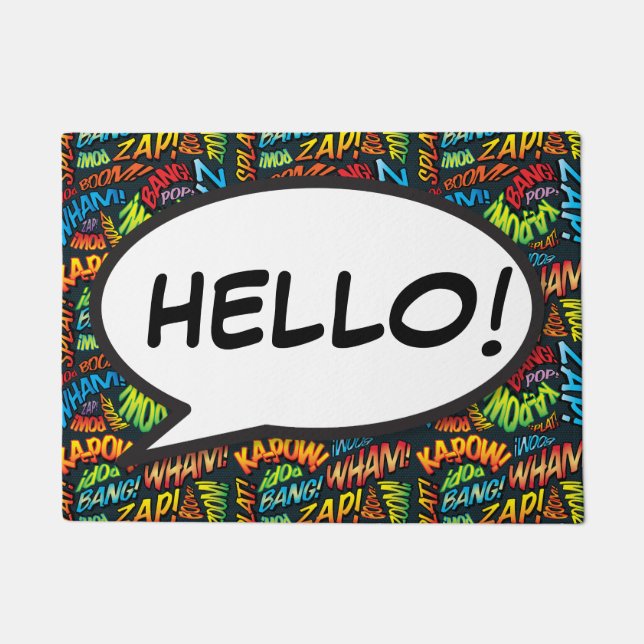Tapete Arte Pop de Quadrinhos Personalizada HELLO (Frente)