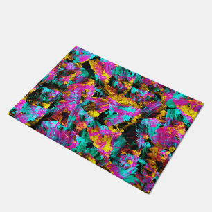 Tapete Artsy Modern Neon Colors Black Abstrato Paint Art