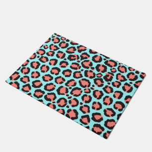 Tapete Artsy Trendy Coral Mint Teal Leopard Animal Print