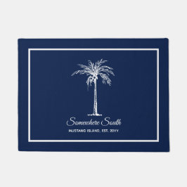 Tapete Árvore branca de palma azul moderna personalizada