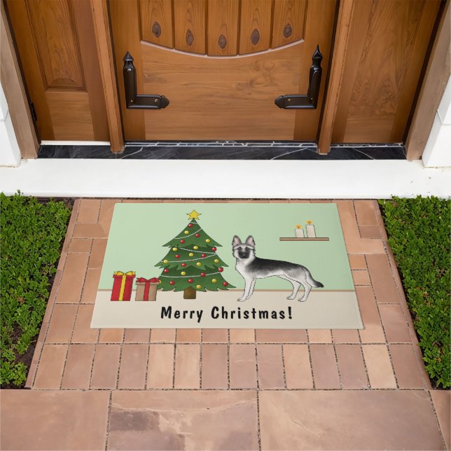 Tapete Árvore de Natal Festiva German shepherd (Ar livre)