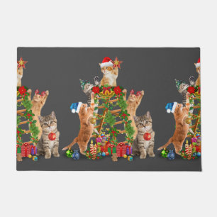 Tapete Árvore de Natal Gato de Natal Feio Pai de Gato