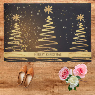 Tapete Árvore de ouro Sparkle estrelas de Natal luxo de f