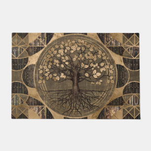 Tapete Árvore de vida - Yggdrasil - madeira e ouro