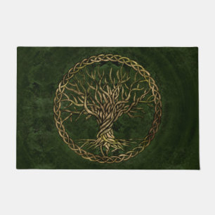 Tapete Árvore de vida - Yggdrasil - verde e ouro