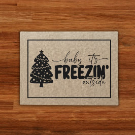 Tapete Árvore Natal Bebê é Freezin Lá Fora