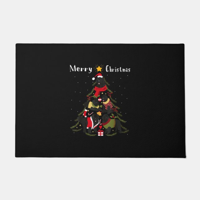 Tapete Árvore Natal de Terra Nova - Cachorro Natal (Frente)