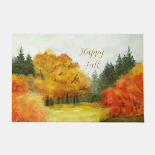 Tapete Árvores de aquarela de outono com texto personaliz