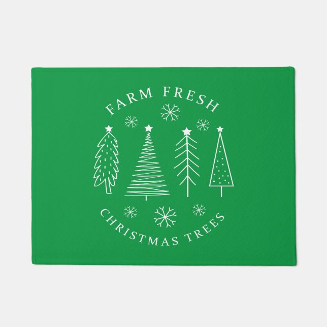 Tapete Árvores de Natal Frescas da Fazenda (Frente)