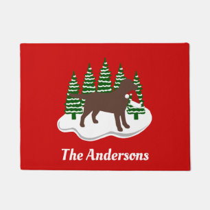 Tapete Árvores do Evergreen do Natal de Labrador do