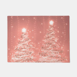 Tapete Árvores espumantes de Natal Festivo, Rosa Dourado 