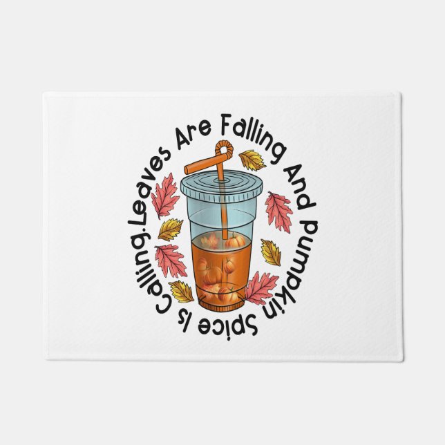 Tapete As Folhas Estão Caindo E O Pumpkin Spice Está Cham (Frente)