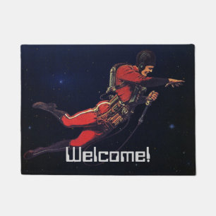 Tapete Astronauta de Ficção Científica Vintage no Exte