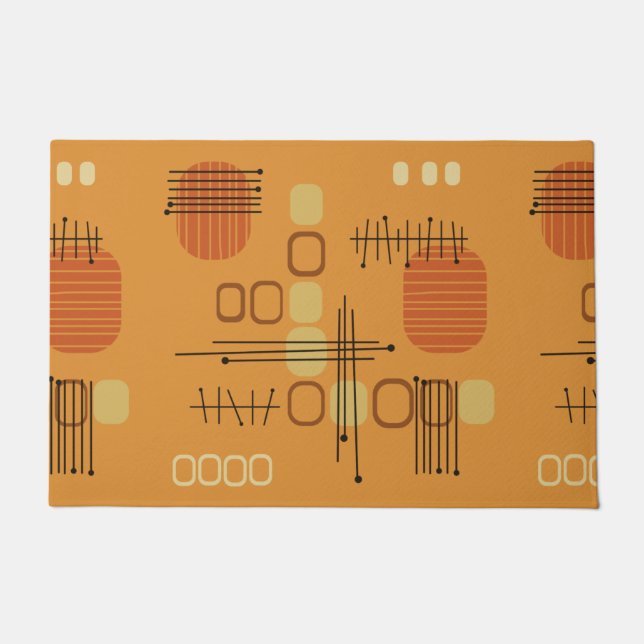Tapete Atum Abstrato Barkcloth Ochre (Frente)