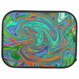 Tapete Automotivo Aqua, Orange e Green Groovy Abstrato Retro Art