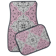 Floreio de Padrão Rococó Rosa