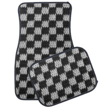 Impressão Artisan Crochet Checkered Cinza