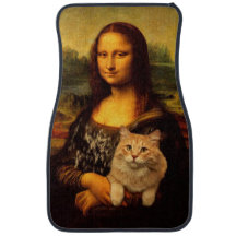 Mona Lisa com seus amantes de gatos e animais de e