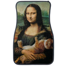 Mona Lisa segurando amantes de gatos