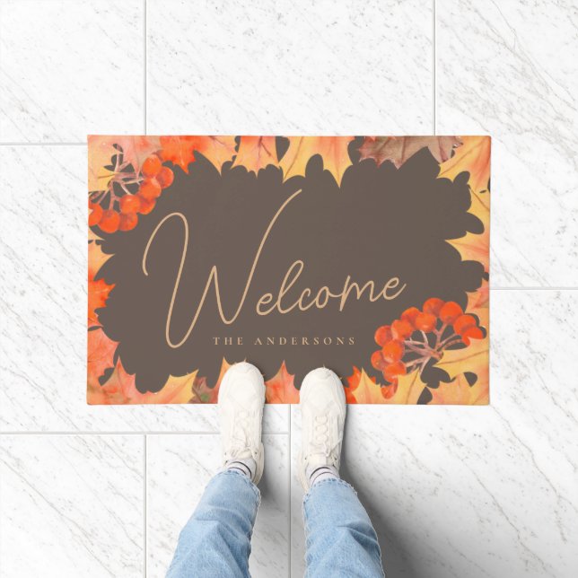 Tapete Autumn Botanic Mapaves e Berries Personalizados (Interior)