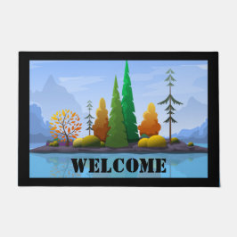 Tapete Autumn Lake Island Welcome Door Mat