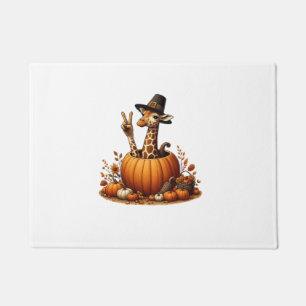 Tapete Autumn Pumpkin Cai Giraffe Ação de Graças Mulheres