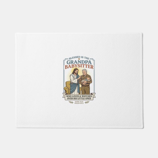 Tapete Avós de Jesus Cuidado de Bebê Humor Camisa Fé B (Frente)