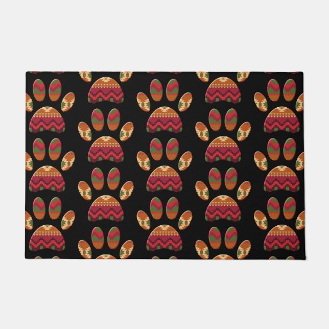 Tapete Aztec Patterno Cachorro Paw (Frente)