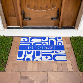 Tapete Azul e Branco Personalizado Moderno de Meados do S