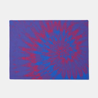Tapete Azul Groovy e vermelho da espiral da tintura do