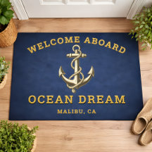 Azul Marinho Personalizado Bem-vindo a Bordo Nome 