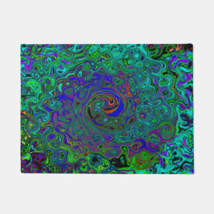Tapete Azul Marmorizado e Redemoinho Abstrato em Aquamari