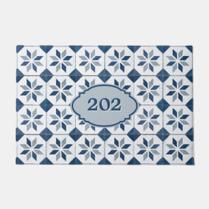 Tapete Azulejo Clássico Branco e Teal Inteligente - Númer