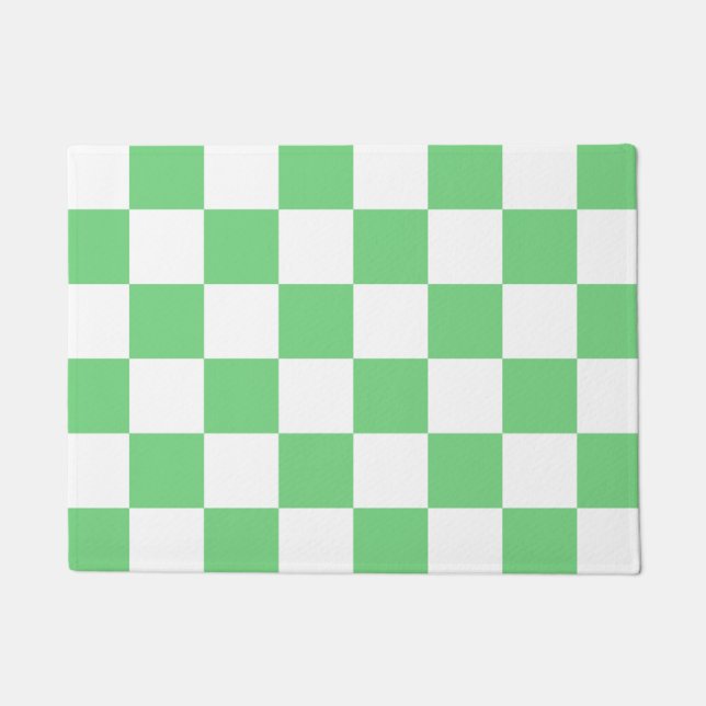 Tapete Azulejo da placa de xadrez verde retrorada Y2K (Frente)