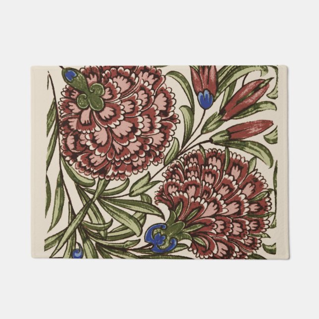 Tapete Azulejo Flor de Cravo Antigo Rústico Arte De Morga (Frente)