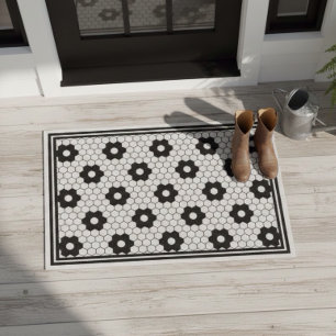 Tapete Azulejo preto e branco clássico de Design