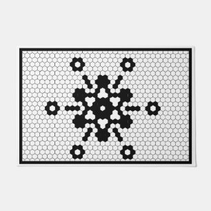 Tapete Azulejo preto e branco do floco de neve de feriado