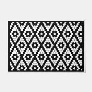 Tapete Azulejo preto e branco moderno Faux Hex