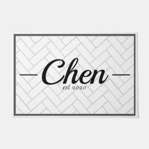 Tapete Azulejo preto e branco simples — Ano estabelecido