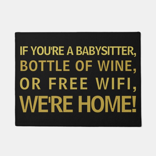 Tapete Babysitter Bottle of Wine Free Wifi Somos divertid (Frente)