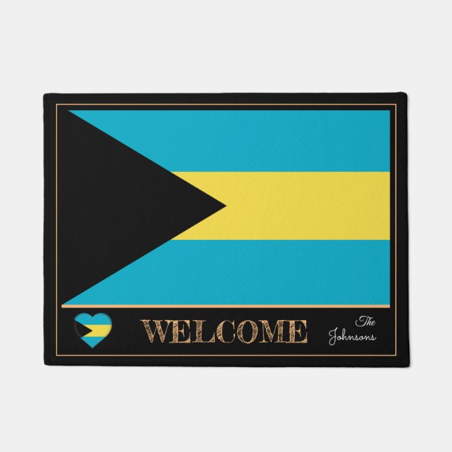 Tapete Bahamas & Bahamas Flag house mats / esportes Bem-v (Frente)