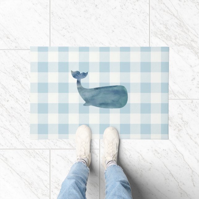 Tapete Baleia Azul Gingham Buffalo Check Coaster (Interior)