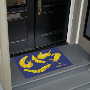 Tapete Banana Slugs Graphic Yellow e Blue Personalized